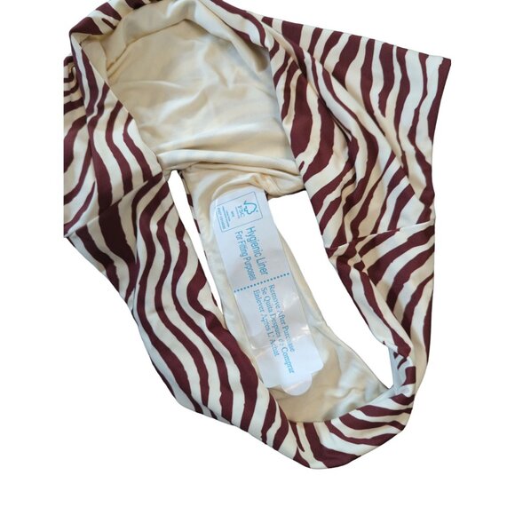 Andie Swim The Hipster Bottom Bias Striped Truffle Eco Nylon Size Medium - Picture 6 of 9